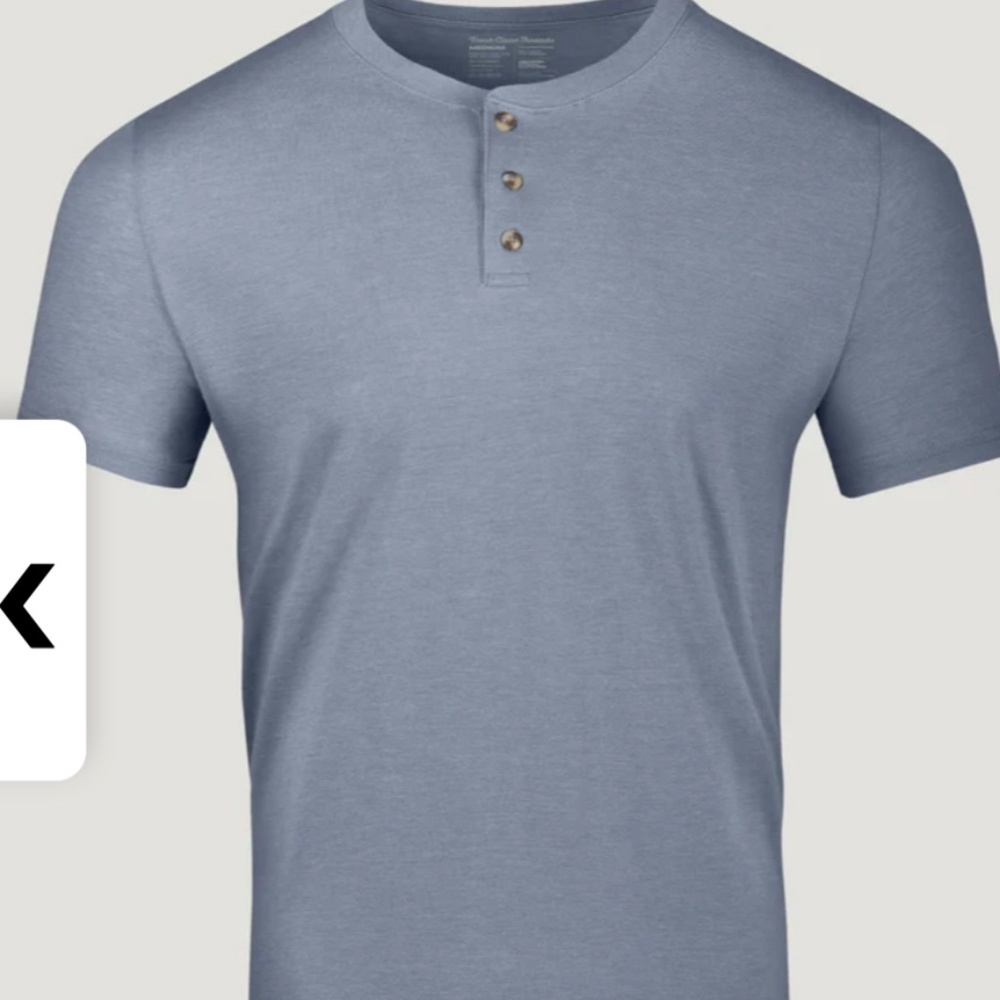 Fresh Clean Tees Men’s Short Sleeve Henley, Wedgewood - Picture 4 of 7